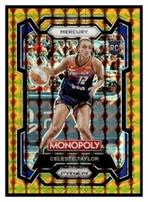 2024 WNBA Prizm Monopoly Gold Prizm 66 Celeste Taylor #/49 Phoenix Mercury RC