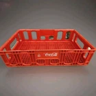 Vintage Coca Cola Plastic Crate Stackable 18.5" x 12.5" Coke Tray Carrier Red