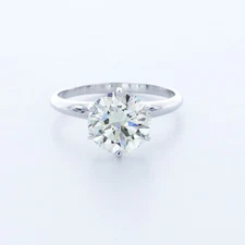 3ct Natural Diamond H/VS2 Excellent Cut Round Brilliant 14K White Gold 6-Prong S