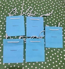 TIFFANY & Co. New (5) Packaging 5" x 6" x 3” small blue Paper Gift Shopping Bag