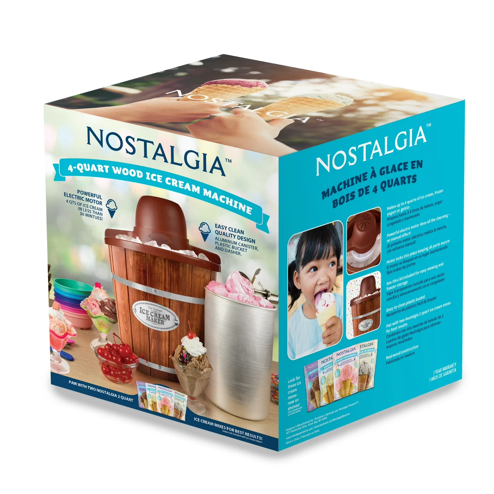 NEW Nostalgia Electric 4-Quart Wood Bucket Ice Cream Frozen Yogurt Gelato Maker
Opens in a new windo
