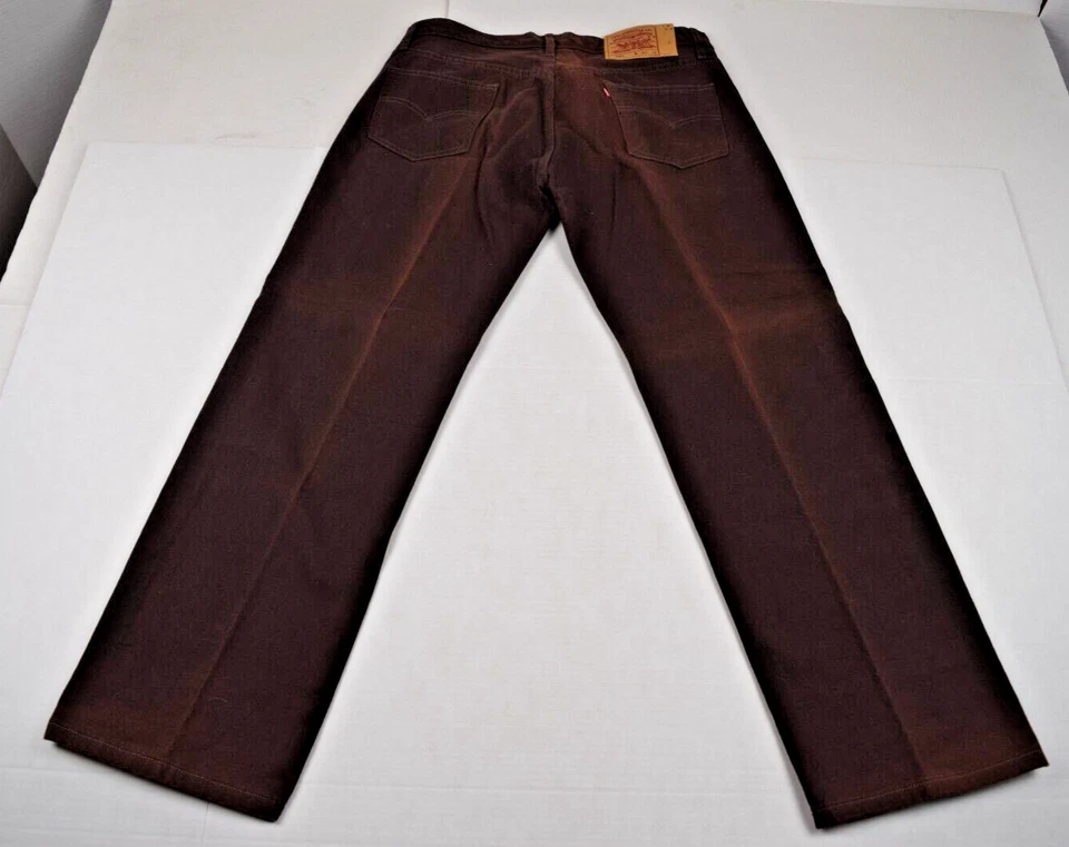 Vintage Levi's 501 Jeans Big E Button Fly W34 L31 80s Brown Retro Big E c.1988 - Image 2 of 4