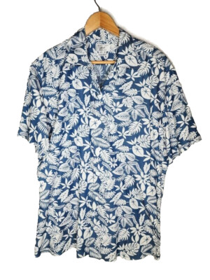 Anto Beverly Hills Blue Tropical Short Sleeve Shirt Size XL | eBay