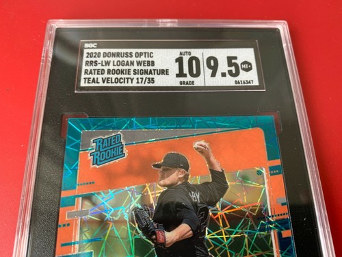 Logan Webb 2020 Donruss Optic RR Teal Velocity 17/35 Rookie Card SGC 9.5 &10 - Picture 2 of 4