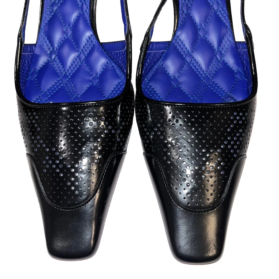 Zapatos de salón BURBERRY Cincel con cordones para gatito negros EU 38 US 8 de cuero perforado Foto 4 de 4