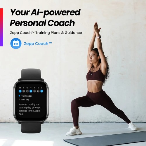 Amazfit - Montre connectée Active Fitness en alliage d'aluminium - Noir - Très bon état - Photo 8 sur 8
