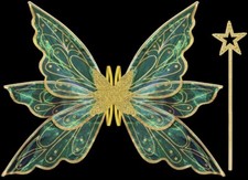 Gold Rave holo foldable fairy wings