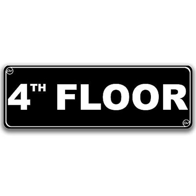 Floor Sign for Door Acrylic Plastic Black and White Rounded Corners Durable L...