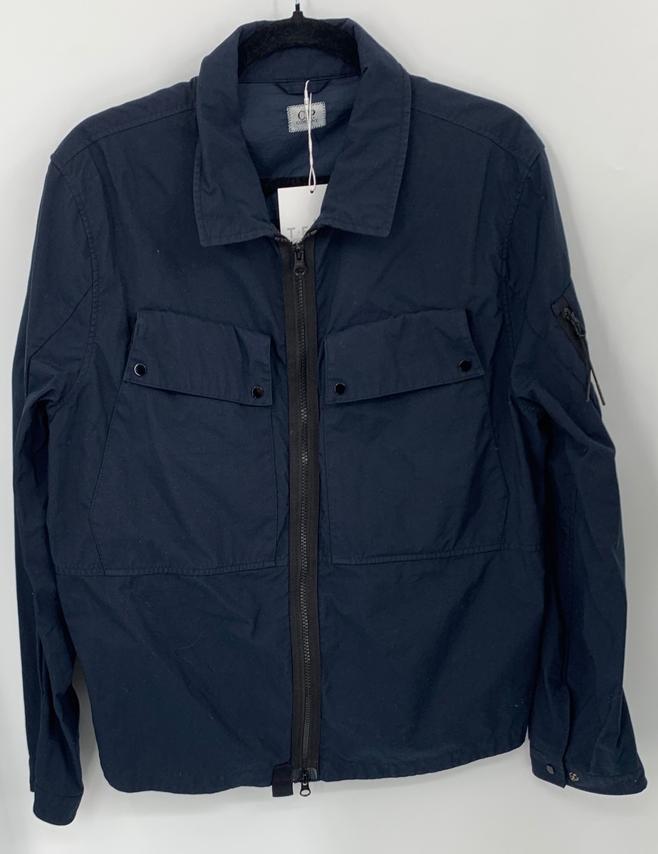 ジャケット・アウター C.P. COMPANY 21AW FLATT NYLON OVERSHIRT C.P. Company Mens Flatt Nylon Taylon P Zipped Overshirt Jacket sz