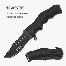ElitEdge Tactical Cleaver Assisted Pocket Knife, Black (10-932BK) Free Shipping.