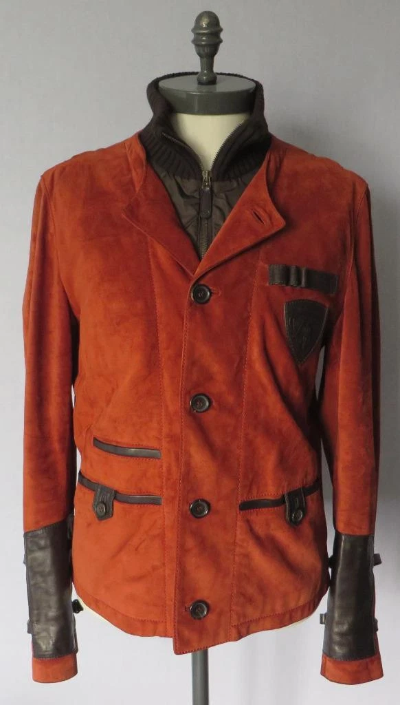 Giacca Gucci in pelle scamosciata rossa