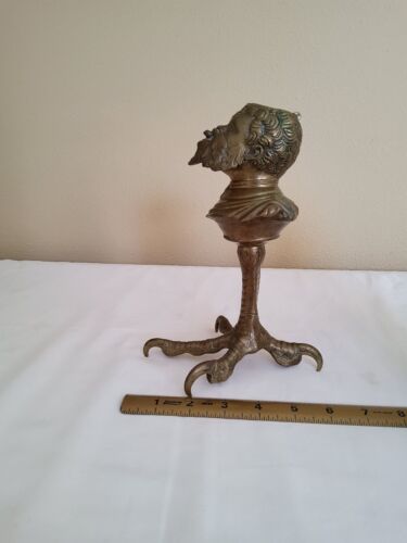 RARE Antique 19th Century Bronze Oil Incense Burner Satyr's Head Eagle's Foot - Picture 3 of 6