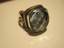 NEW Blue Apatite Size 7 Statement Gemstone Ring 925 Solid Sterling Silver NWOT