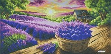 Lavender Field Bead Embroidery Kit DIY Needlepoint Beadwork 3060030