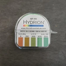 QT-40 Hydrion QUAT Quaternary SANITIZER Solution Test Tape Paper 0-500ppm 