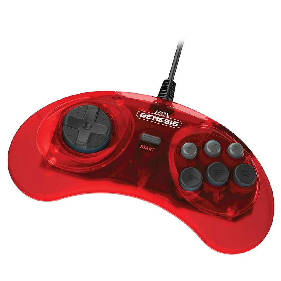 Retro-Bit Official Sega Genesis 6-Button Arcade Pad Crimson Red - Image 3 of 4