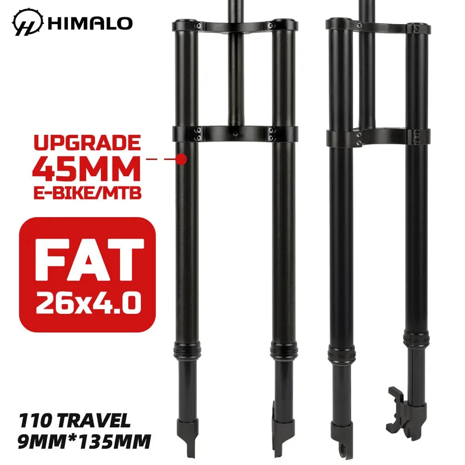 Fat Fork Snow Bike 12in 20in 26in Spring Oil Suspension Fork 135*9mm QR 4.0 Tire - Image 3 of 4