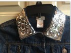 Dreampop Girls Denim Jacket W/Jeweled Collar Size Medium (10-12) NWOT — photo 4