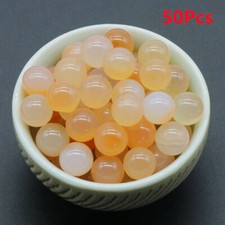 50Pcs 8mm Natural Red Agate No Hole Undrilled Stone Reiki Round Ball Beads HT418