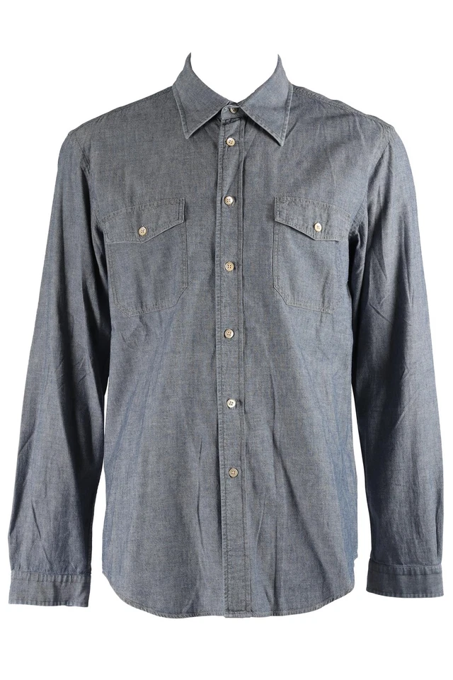 BOGLIOLI BLUE MEN'S COTTON SHIRT EU 42
