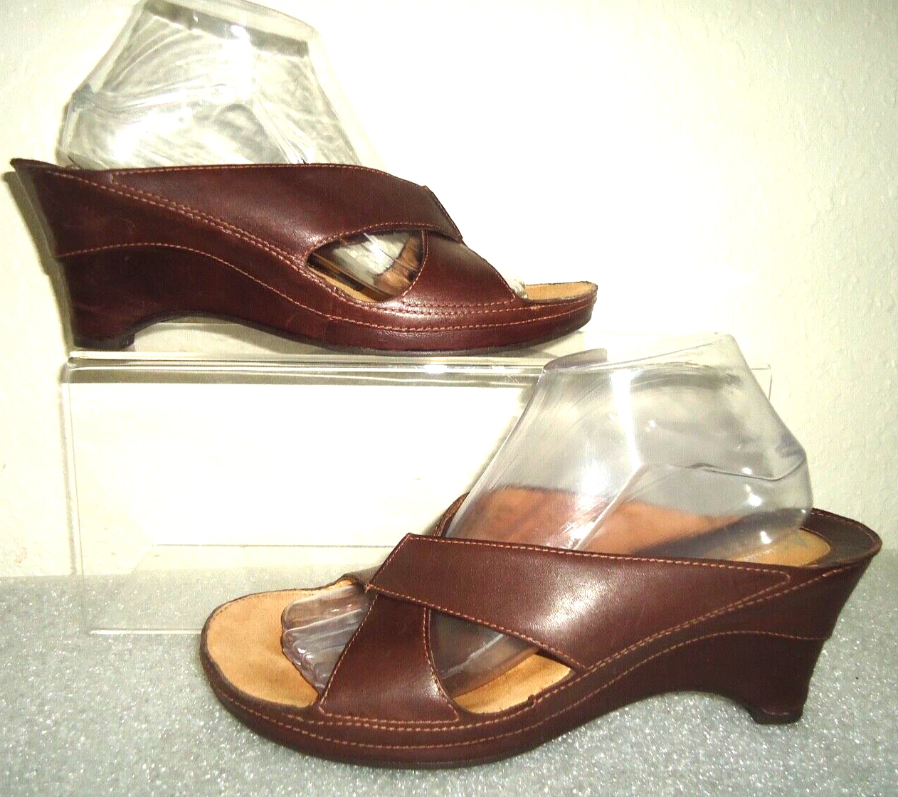 Sandali donna Clarks Artisan Collection Jill pelle marrone punta aperta misura 9 5M