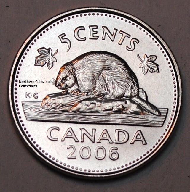 Canada 2006 L 5 cents Nice UNC Five Cents Canadian Nickel Logo M
