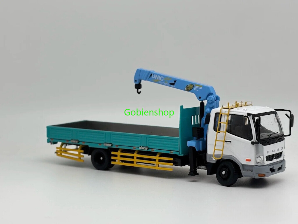 GB GCD 1:64 White Blue Fuso Fighter Crane Truck Model