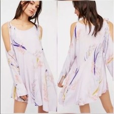 Free People size small lavender floral boho tunic/dress