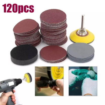 QNGENET Sanding Discs Pad Kit for Drill Grinder Rotary Tools + Backing Pad x120