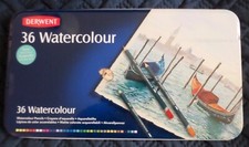 Derwent Watercolor Pencils 36 Water Colors Tin Case 32885 NEW Artist Watercolour
