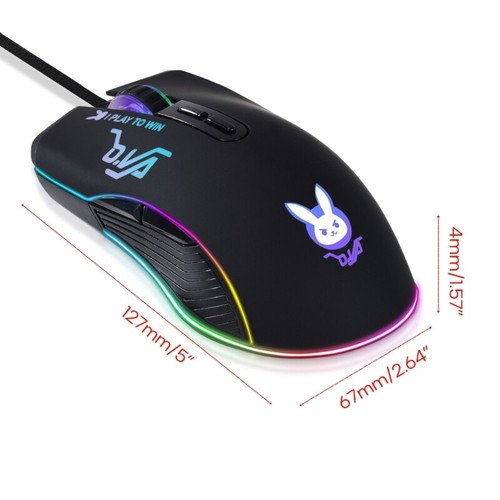 Wire Ergonomic RGB Gaming Mice Computer Adjustable 7200DPI LED - Picture 8 of 8