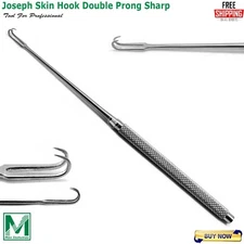 Surgical Joseph Skin Hook Double Prong Sharp Soft Tissue Retractor Veterinary