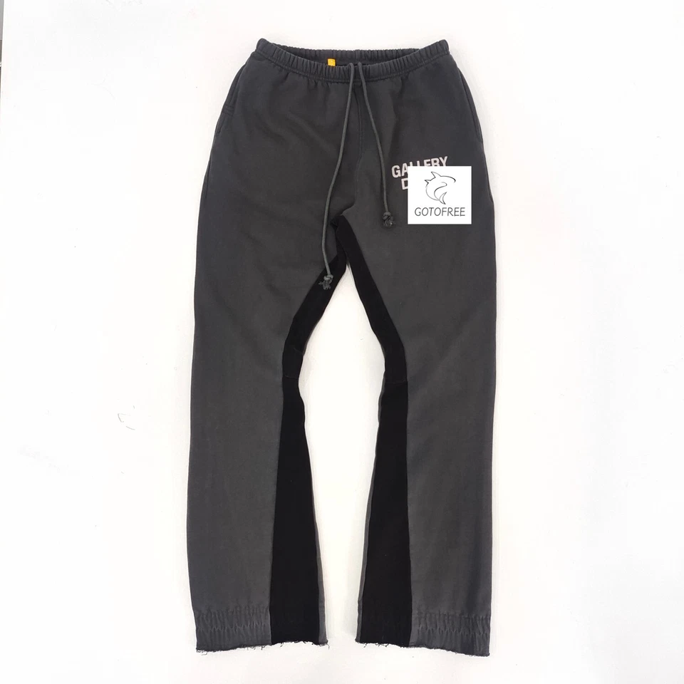 GOTOFREE MENS ELASTIC WAIST SWEATPANTS LOOSE CASUAL PATCHWORK TROUSERS PANTS - Image 2 of 4