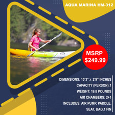 Aqua Marina HM-312 1 Person Inflatable PVC Kayak, BRAND NEW SEALED!!