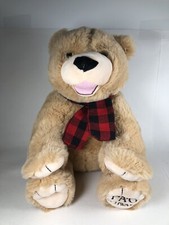 FAO Schwarz Plush Teddy Bear Buffalo Check Scarf 12 Sitting Tan 2019 Toy