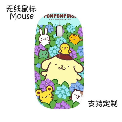 Cute Pom Pom Purin Wireless Mouse USB Receiver Cartoon Gaming Mouse Customizable - Picture 30 of 44