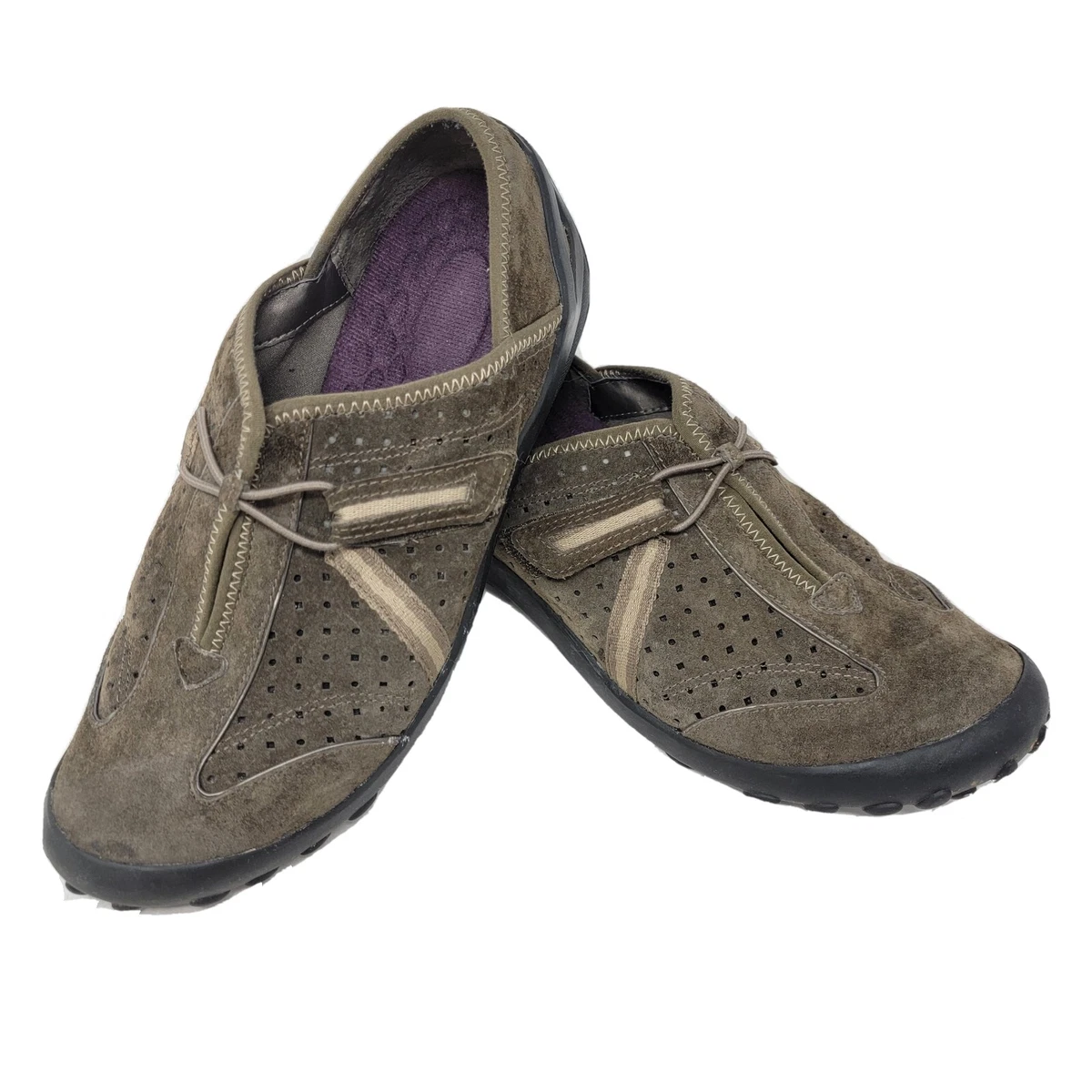 Clarks Privo Women s EU 38 US 7.5 Tequini Suede Slip on Sport Shoe Brown Casual