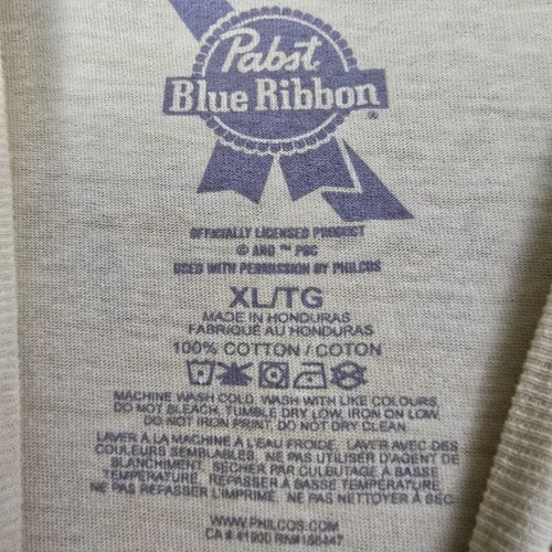 PBR Pabst Blue Ribbon SHIRT MENS EXTRA LARGE XL YELLOW Beer Retro Distressed NWT - Picture 5 of 15