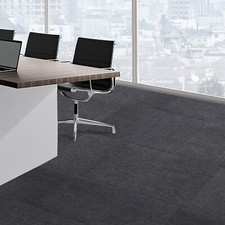 15pcs 24" X 24" Peel And Stick Polyester Carpet Tiles W/ IXPE Mute Pad Dark Grey