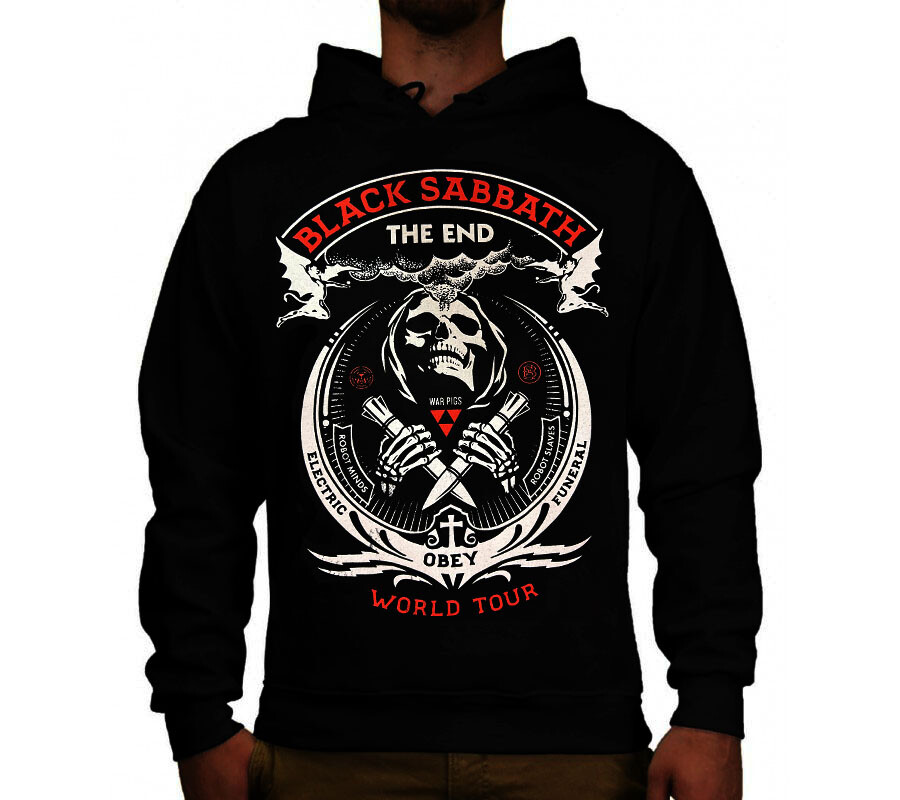 BLACK SABBATH THE END WORLD TOUR HOODIES BLACK MEN's SIZES