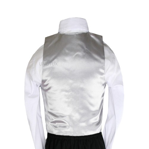 23 Color Satin Vest + Bow Tie set for Infant Toddler Boy Formal Tuxedo Suit S-7 - Picture 42 of 48