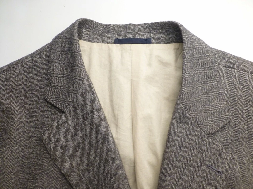 Blazer Brunello Cucinelli 56/46 Cachemira Gris Espiga Chaqueta Abrigo Deportivo Foto 3 de 4
