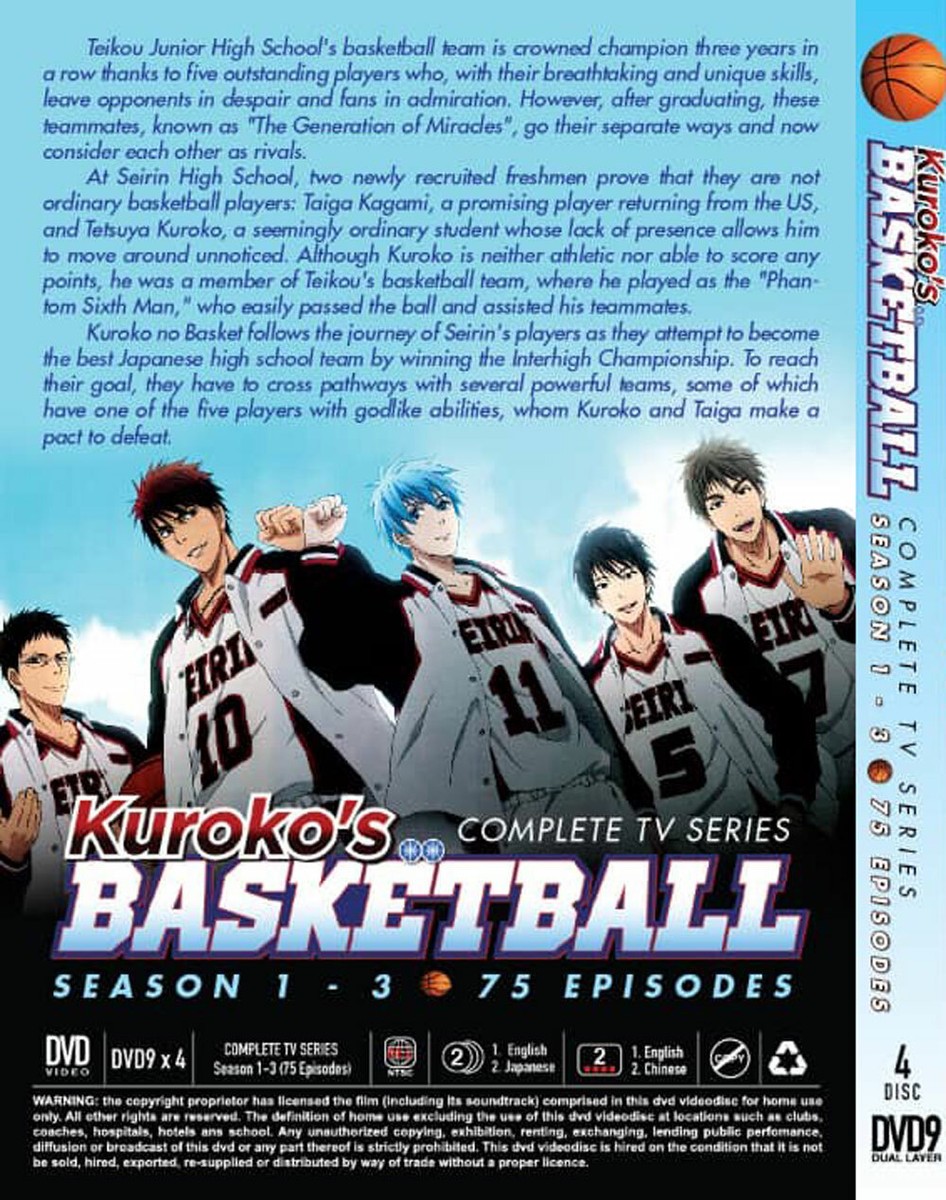 DVD~ANIME KUROKO'S BASKETBALL SEASON 1-3 VOL.1-75 END ENGLISH