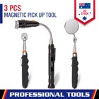 <!--F#f_0-->3Pcs Magnetic Pick Up Tool Swivel Inspection Mirror Flexible Telescope LED Light<!--F/-->
