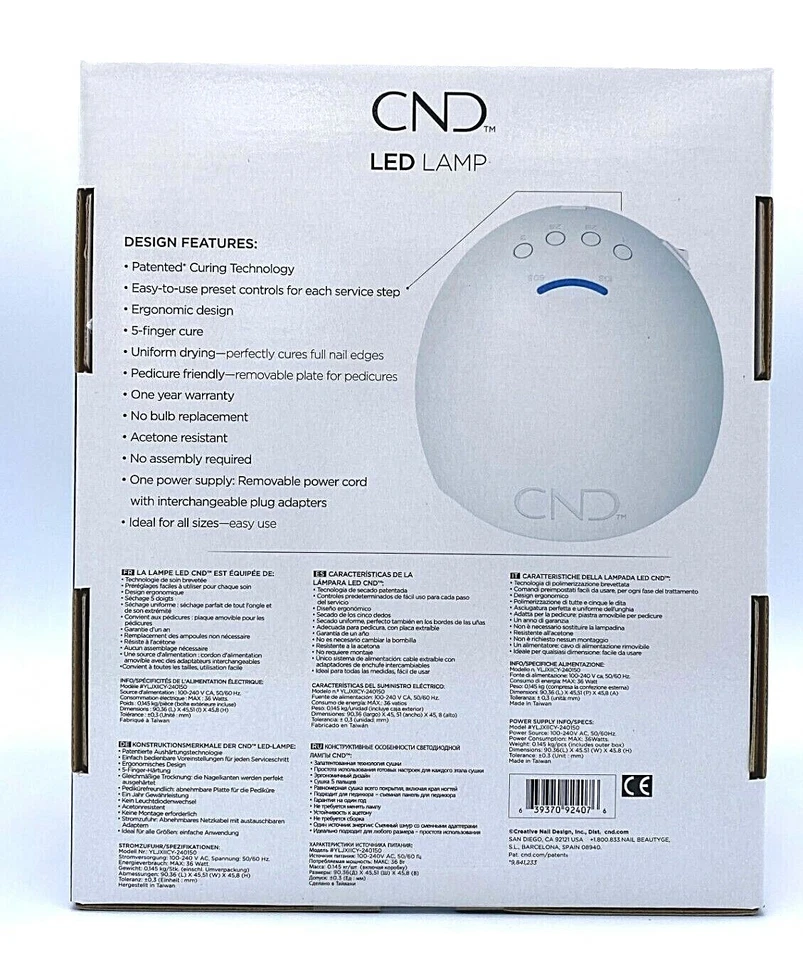 CND LUZ LED PROFESIONAL Lámpara Shellac Gel Secador de Uñas TOTALMENTE NUEVO AUTÉNTICO Foto 3 de 4