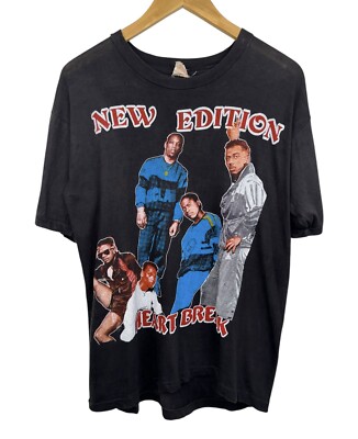 Vintage 1988 New Edition Bobby Brown Al B Sure Rap Tee Shirt Sz XL RARE 