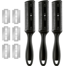 3 Pieces Razor Comb with 10 Pieces Razors, Hair Cutter Comb Cutting Scissors, Do