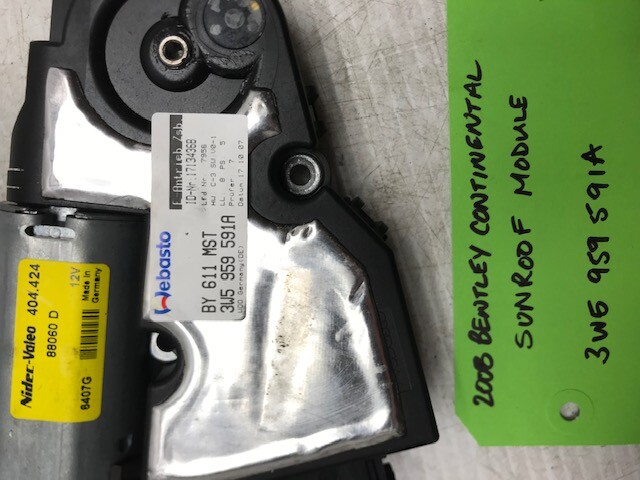 06-12 Bentley Continental Flying Spur SUNROOF SUN MOON ROOF MOTOR 3W5959591A 