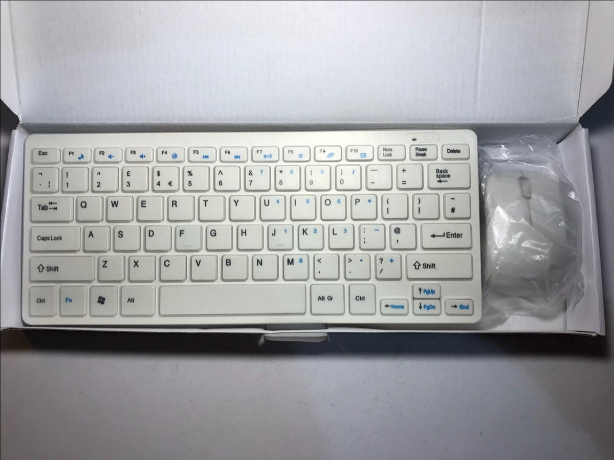 White Wireless Small Keyboard and Mouse for Apple Mac Mini MD387B
