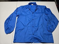 Vintage Great Lakes Large Jacket Rain Nylon Blue Windbreaker Made In USA Snap
